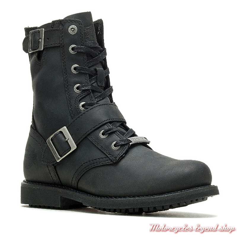 Chaussures Ranger cuir noir, Harley-Davidson homme, lacets, sangles, D95264