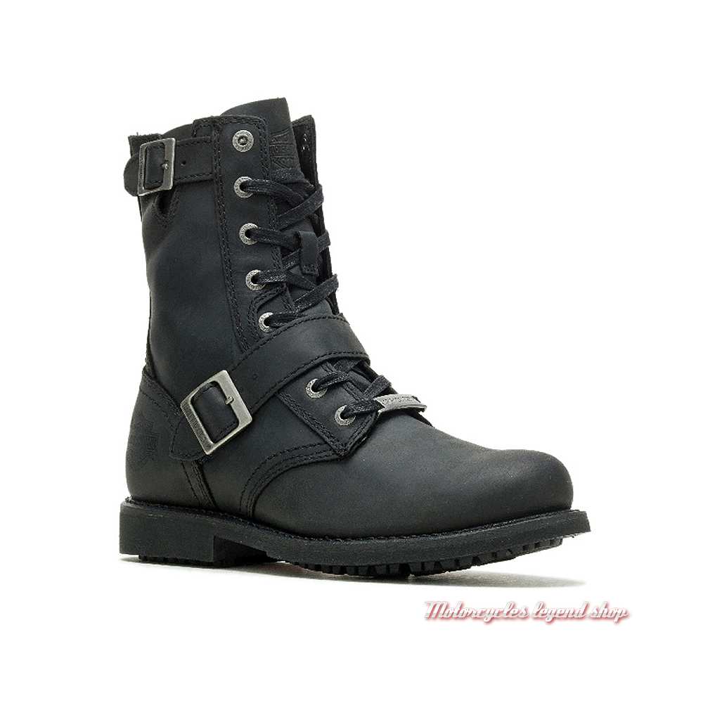 Bottes moto cuir Harley Davidson homme noires - Équipement moto