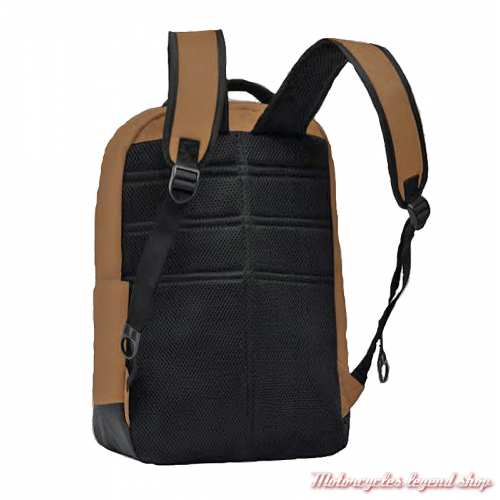 Sac à dos Rugged Twill marron camel Harley-Davidson, sergé polyester, brodé, dos, 90224
