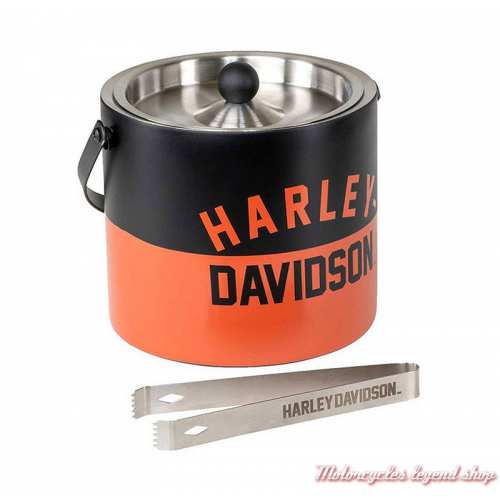 Seau à glace Retro Harley-Davidson, 3 L, acier inox, noir orange, HDL-18621