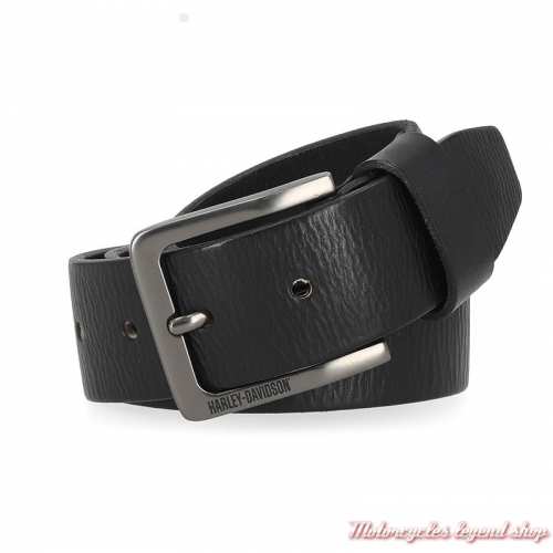 Ceinture cuir noir embossé Harley-Davidson homme