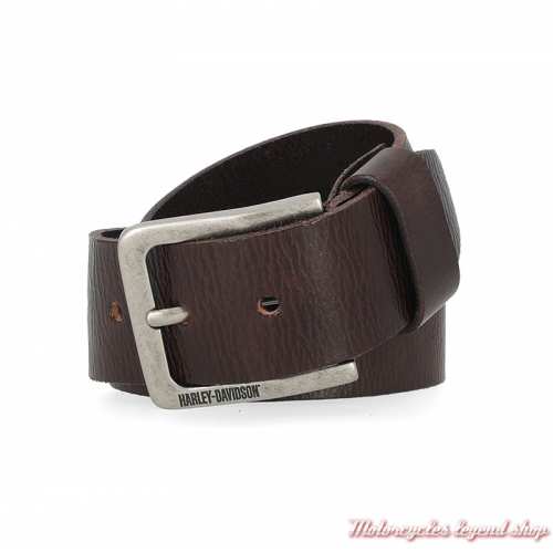 Ceinture cuir marron embossé Harley-Davidson unisexe