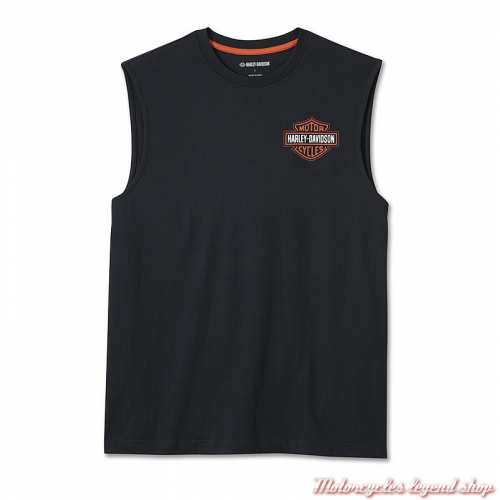 Débardeur Bar & Shield orange Muscle Harley-Davidson homme; noir, coton, 99050-24VM