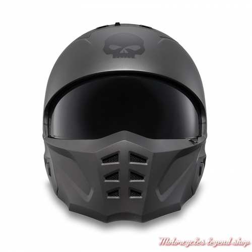 Casque Pilot II Willie G. 2 en 1 Harley-Davidson, gris dark mat, masque amovible, 98118-24EX