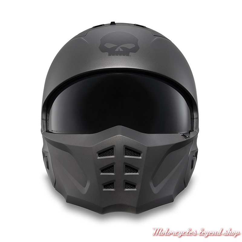 Casque Pilot II Willie G. 2 en 1 Harley-Davidson, gris dark mat, masque amovible, 98118-24EX