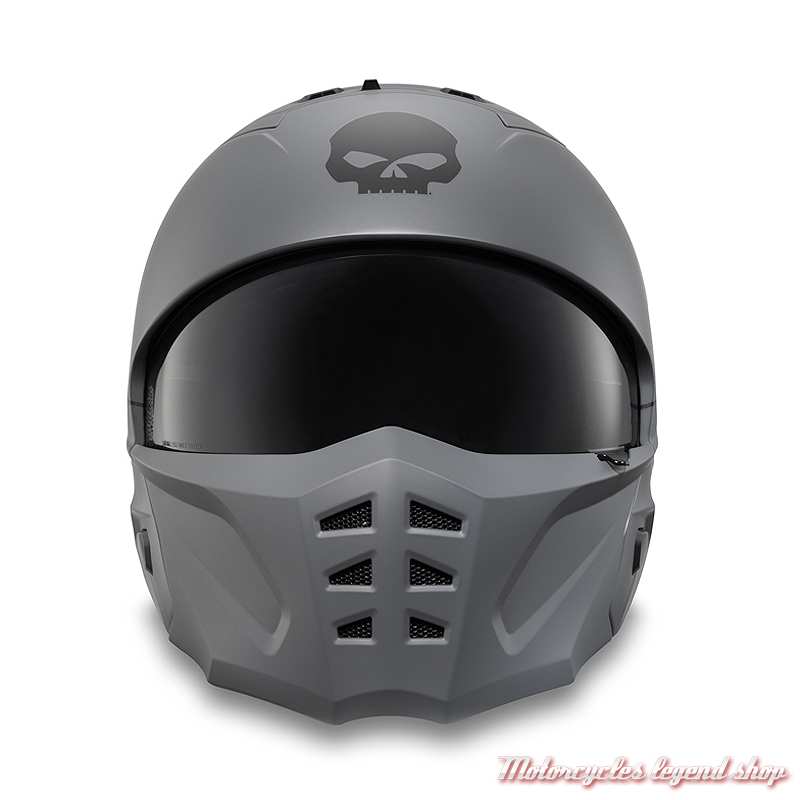 Casque Pilot II Willie G. 2 en 1 Harley-Davidson, gris gunship mat, masque amovible, 98119-24EX