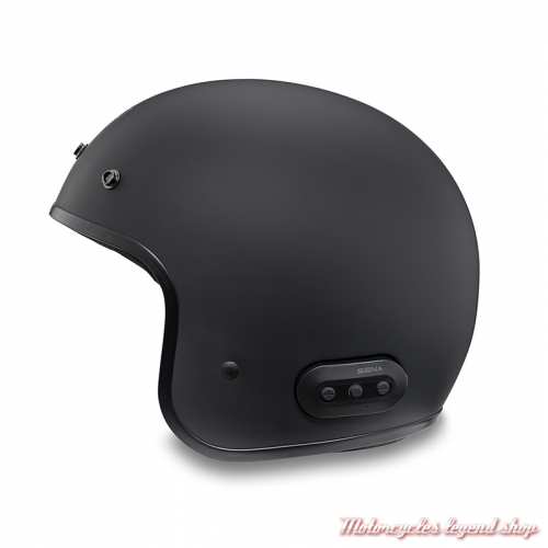 Casque Jet Fury Harley-Davidson, noir mat, système SENA intégré, profil, 98009-23EX