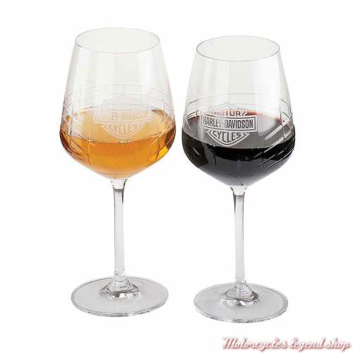 2 Verres à vin Crystal Harley-Davidson, 60 cl, transparent, HDL-18816