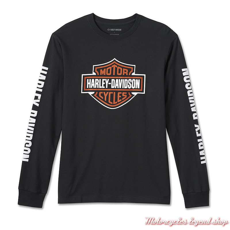 T- shirt Bar & Shield manches longues Harley-Davidson homme, noir, coton, 99081-24VM
