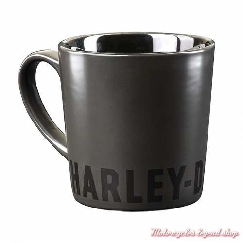 Mug Harley-Davidson noir mat, logo et intérieur noir brillant, 48 cl, HDX-98655