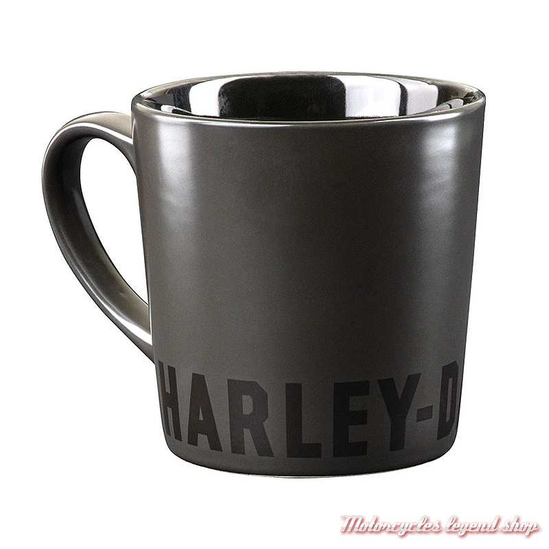 Mug Harley-Davidson noir mat, logo et intérieur noir brillant, 48 cl, HDX-98655