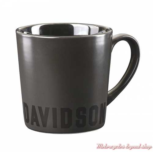 Mug Harley-Davidson noir mat, logo et intérieur noir brillant, 48 cl, dos, HDX-98655