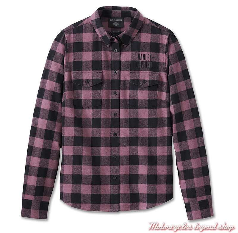 Ami Paris Chemise Habillée à Carreaux à Manches Longues en Coton Violet