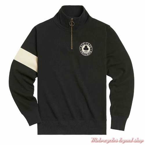 Sweatshirt Ace Half Triumph homme, noir, col zippé, coton, MSWS23805