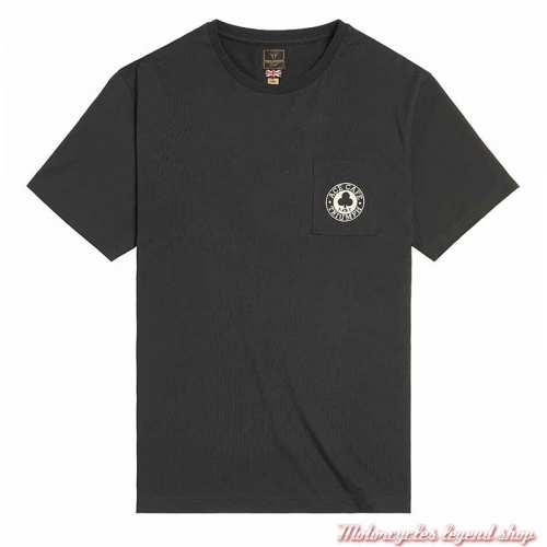 Tee-shirt Ace Pocket Triumph homme, poche gauche, noir, manches courtes, coton, MTSS23803