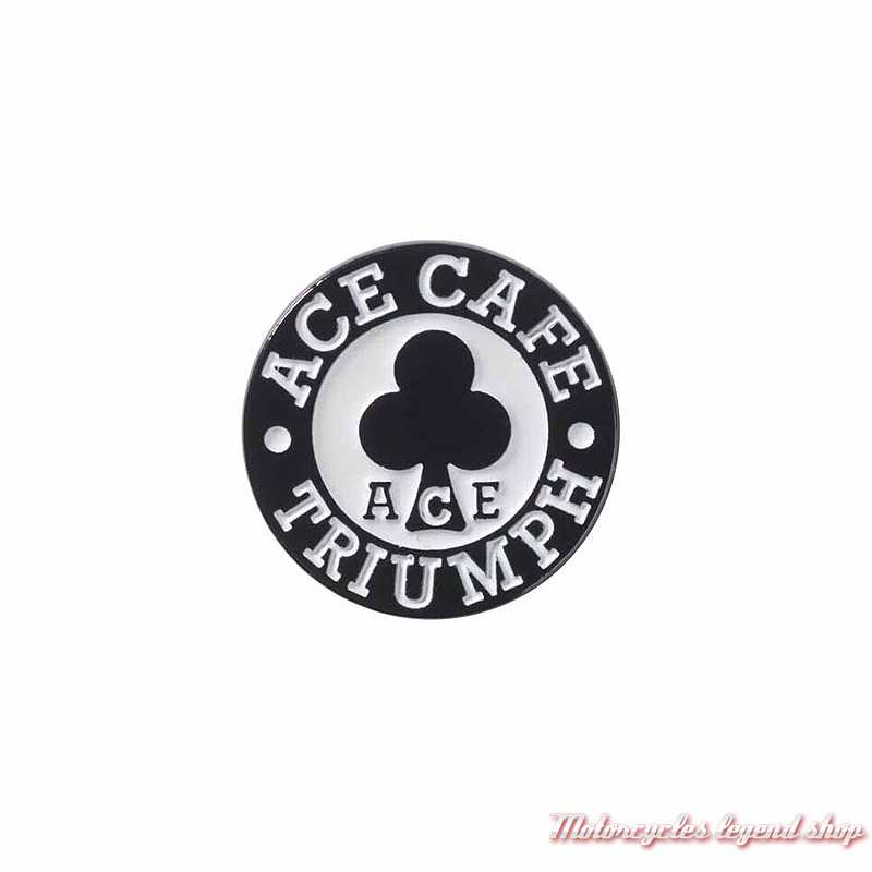 Pin's Ace Cafe Triumph, noir, blanc, métal, 2 cm, MACS23811