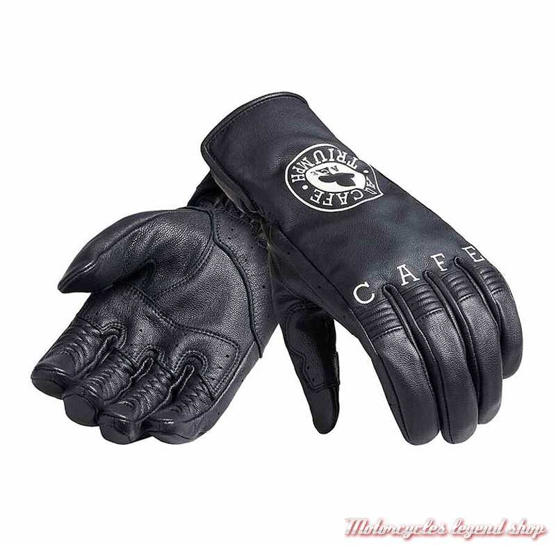 Gants cuir Ace Café Triumph, noir, MGVS23808