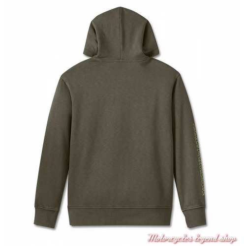 Sweatshirt Kaki Harley-Davidson femme, à capuche, oversize, coton, dos, 96238-24VW