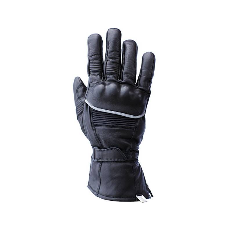 Gants cuir Titan d'hiver homme, noir, manchette 3/4, coque aux phalanges, Helston's