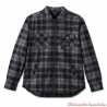 Surchemise zippée à carreaux Black Harley-Davidson homme, noir, gris, doublé polaire, 96215-24VM