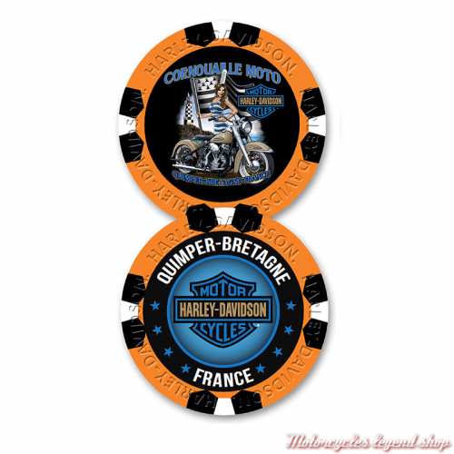 Jetons de Poker Bigoud H-D Quimper orange/noir