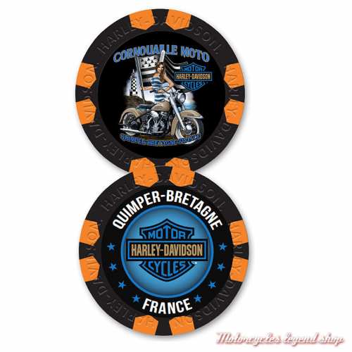 Jetons de Poker Bigoud H-D Quimper noir/orange
