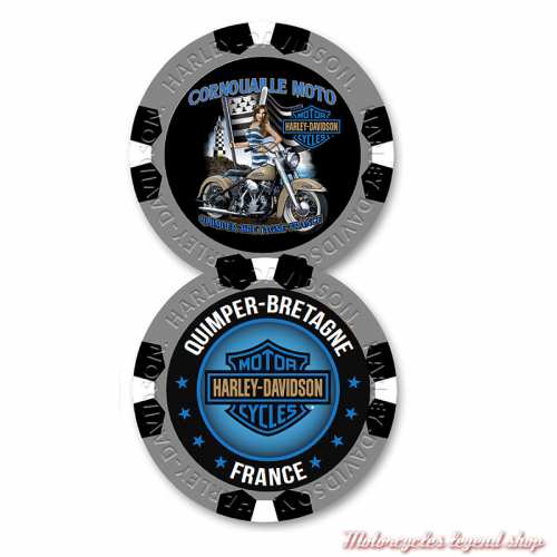 Jetons de Poker Bigoudene couleur H-D Quimper gris/noir, 62413