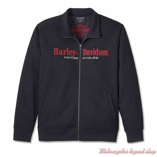 Sweatshirt zippé Darting Harley-Davidson homme, noir, intérieur sherpa, poly et coton, 96176-24VM 