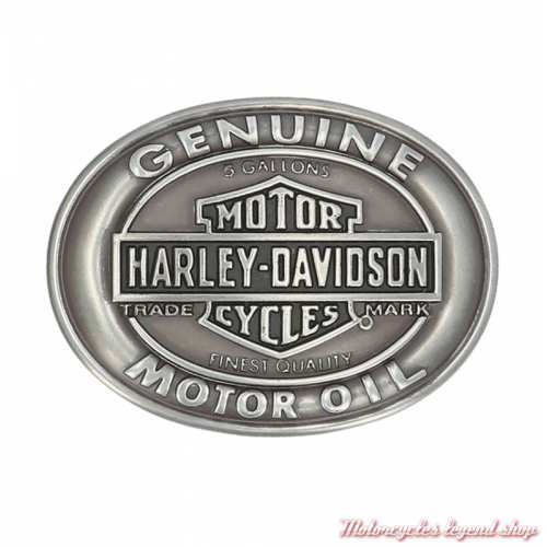 Boucle Genuine Motor Oil homme, zinc alu, Bar & Shield, Harley-Davidson MAU004
