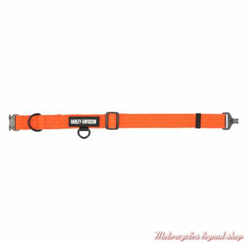 Collier pour chien orange Harley-Davidson, nylon, ajustable, longueur, MPC001-26