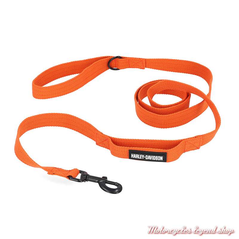 Laisse orange pour chien Harley-Davidson, nylon, 1.80 m, MPC100-26