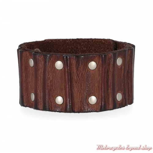 Bracelet cuir marron Rib Harley-Davidson homme