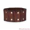 Bracelet cuir froncé marron Rib Harley-Davidson homme, MAU606-01