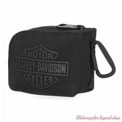 Porte monnaies mousqueton Harley-Davidson, noir, polyester, MHU009-08