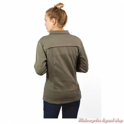 Chemise Riding Olive femme John Doe, protections coudes épaules, dos, JDL8003