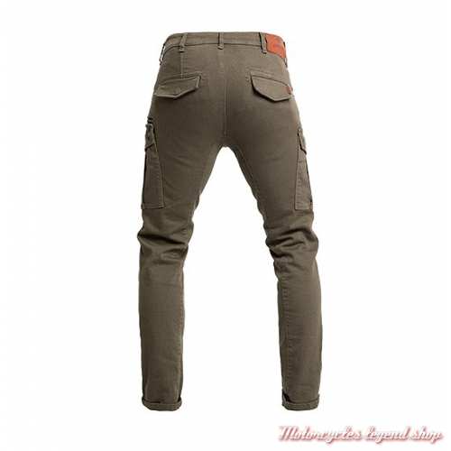 Pantalon Cargo Defender Mono Olive slim-fit John Doe homme, protections genoux et hanches, dos, MJDC5003