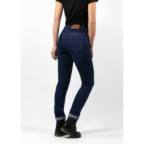 Jeans Betty Dark Blue Used-XTM John Doe femme, protections genoux et hanches, dos, JDD4007
