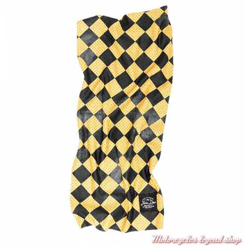 Tube Race Flag Yellow John Doe, damier, microfibre, noir, jaune, JDT7013