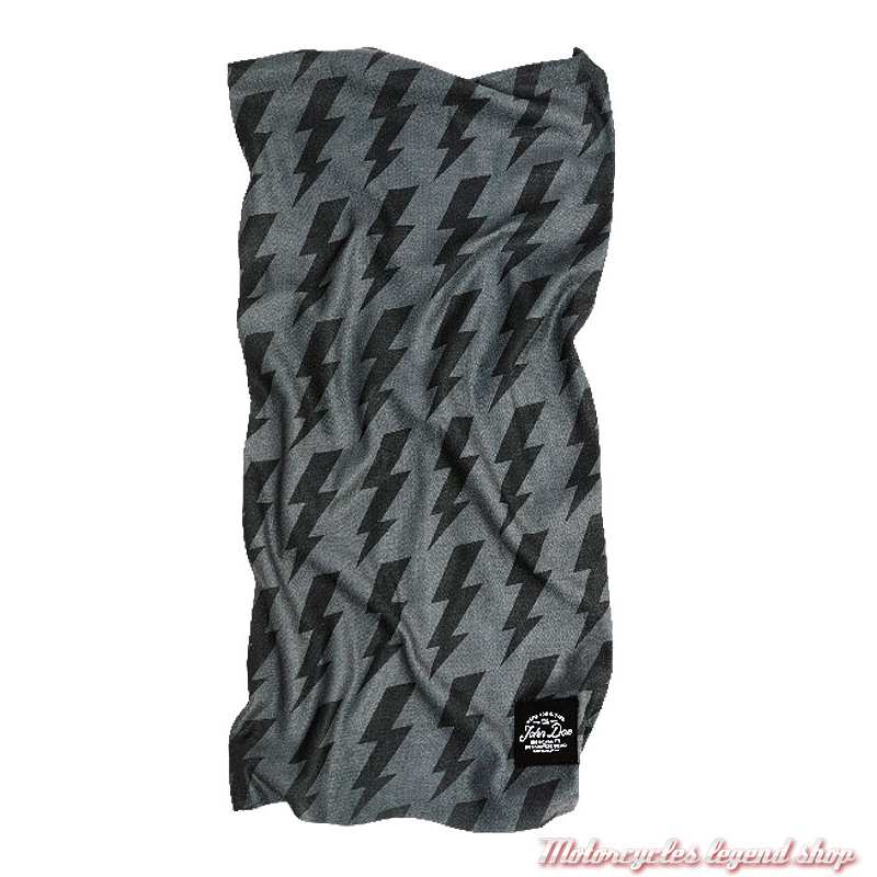 Tube Black Grey Flash John Doe, éclairs, microfibre, noir, gris, JDT7002