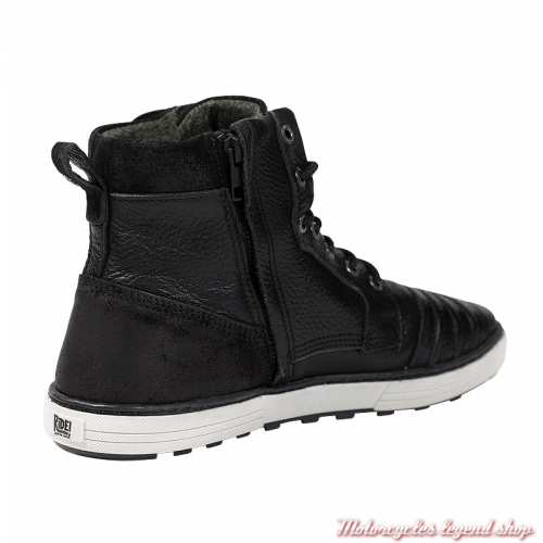 Chaussures Shifter Black XTM John Doe homme, étanche, cuir noir, lacets, CE, zip, JDB1011