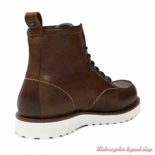 Chaussures Rambler Cognac XTM John Doe homme, étanche, cuir marron cognac, à lacets, CE, semelle blanche, dos, JDB1022