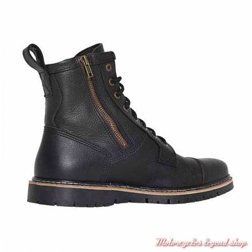 Chaussures Rover Black XTM John Doe homme, étanche, cuir noir, lacets, CE, zip, JDB2031