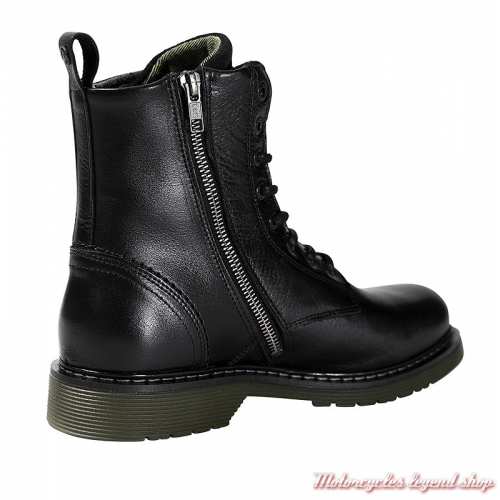 Chaussures Sixty Black John Doe femme, cuir noir, à lacets, CE, zip, JDB1081