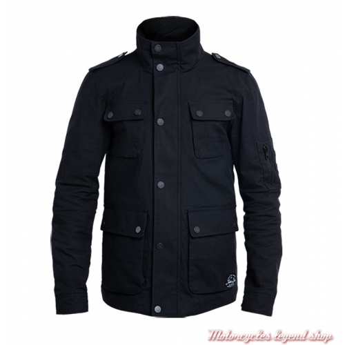 Veste Explorer Black-XTM John Doe homme, twill coton, protections coudes épaules, J3001