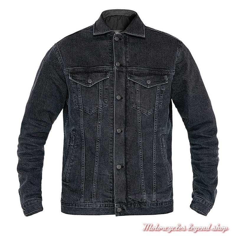 Veste denim black Maverick XTM John Doe homme, protections coudes épaules, J5001