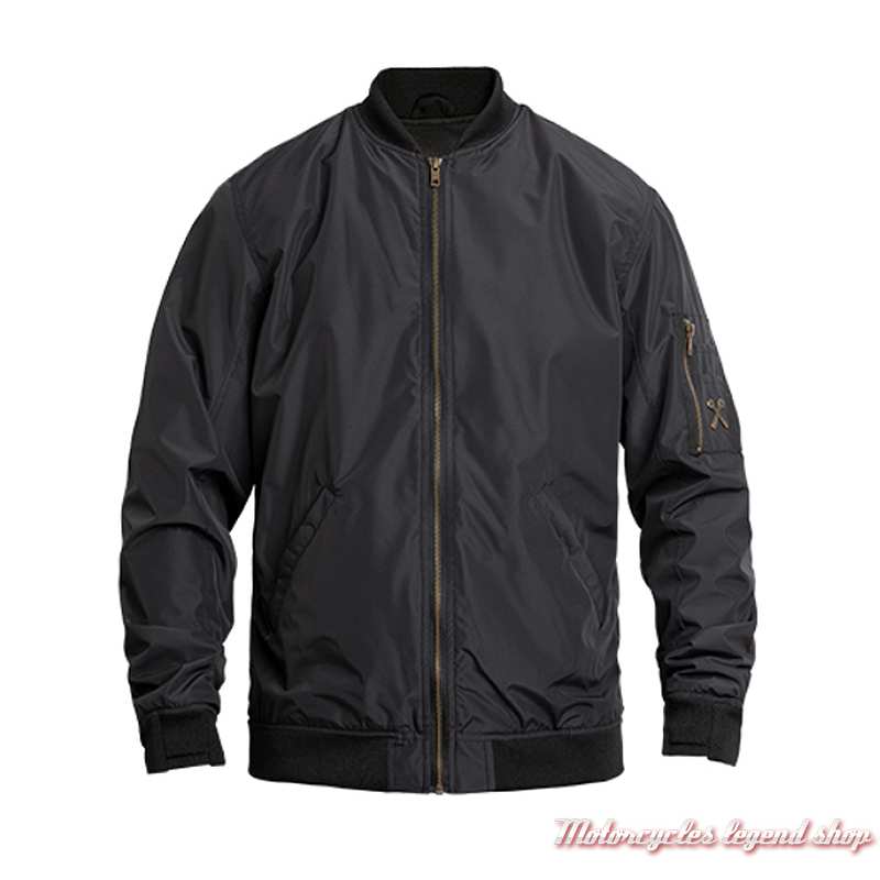 Blouson Flight Black XTM John Doe homme, nylon, CE, protections coudes épaules, JDF5001