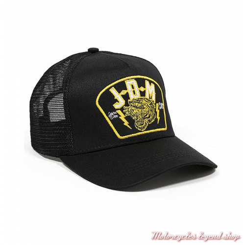 Casquette Trucker Tiger John Doe, noir, coton, et maille, JDP1002