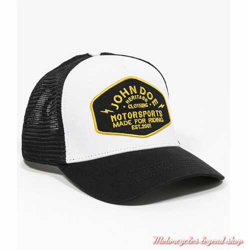 Casquette Heritage Yellow John Doe noir, blanc, coton, et maille, JDP1005