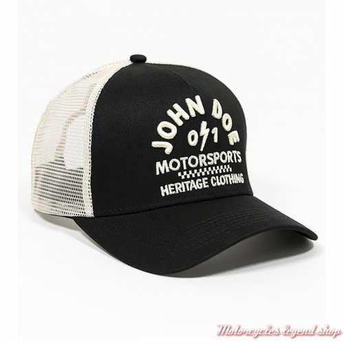 Casquette Heritage Black & white, coton, et maille, JDP1010 John Doe