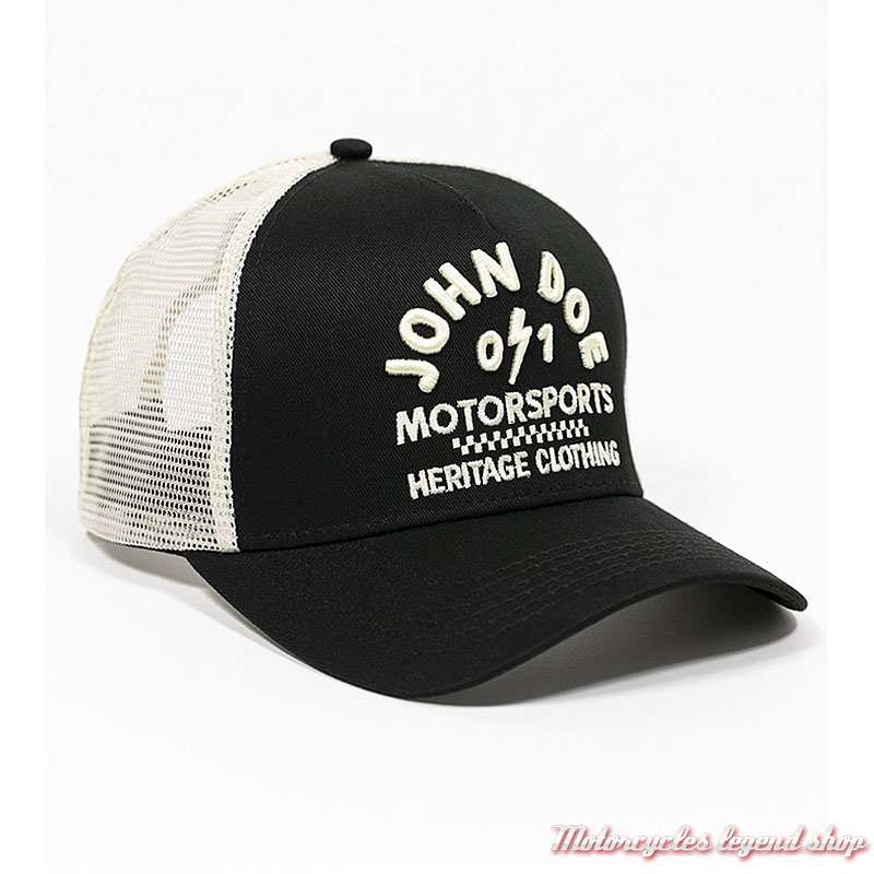 Casquette Heritage Black & white, coton, et maille, JDP1010 John Doe